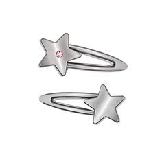 Visit our website at www.ShopGeminiJewels.com for better prices and latest products. STARGIRL COLLECTION  Set of 2 star hair clips. One with a pink gemstone and one without. Measurements 1.5 inches x 0.7 inches Delicately handmade Star Clips, Star Hair Clips, Cross Choker Necklace, Cross Choker, Pink Gem, Star Hair, Fashion Wishlist, Pink Stars, Pink Gemstones