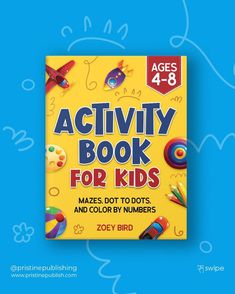 Activity Book for Kids! Kids Mazes, Art Book Cover, Kids Branding Design, Book Cover Page, Mazes For Kids, Workbook Design, Paper Boy, Book Cover Template, Kids Activity Books