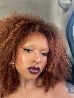 Bleach Eyebrows Black Women, Fall Makeup Inspiration, Ginger Brows On Black Women, Ginger Hair Makeup Looks, Dyed Eyebrows Black Women, Bleached Eyebrows Black Women, Ginger Eyebrows