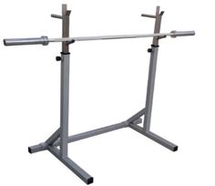 a pair of squat stands with two bars on each side