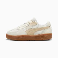 Palermo Moda Surreal Contour Sneakers Women, Warm White-Gum, extralarge Retro Mid-top Skate Shoes With Gum Sole, Vintage Suede Sneakers With Gum Sole, Puma Palermo, Sneakers Puma, Sneakers Women, The 80's, Moda Vintage, Palermo, Women's Sneakers