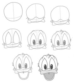 how to draw donald ducky face step by step drawing instructions for kids and adults