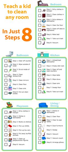 a printable checklist for kids to use in the bathroom and playrooms