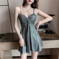 Sparkle Silver Mini Dress (Sexy) Night Club Dresses, Silver Mini Dress, Party Night Club, Night Club Dress, Feminine Women, Party Night, Club Dresses, Stunning Dresses, Elegant Woman