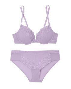 With its delicate lace fabrication and playful novelty trim, the Larina push-up plunge bra in medium purple is sure to become one of your lingerie favorites. The plunge silhouette is perfect for lower necklines, and the fully adjustable straps ensure a custom fit. (Available in sizes 30A-38D.) Chic Bra, Low Neckline, Adore Me, Medium Purple, Plunge Bra, Bra And Panty Sets, New Face, Dark Purple, Custom Fit