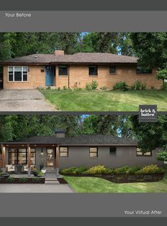 before and after photos of a house