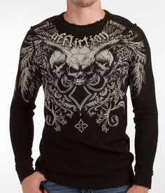 Sinful Clothing, Affliction Clothing, Y2k Shirts, Shirts For Men Designer, 2000 Fashion, Bike Shirts, Demon Hunter, Thermal Shirt, Swaggy Outfits