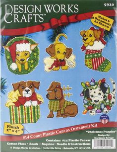 the cross stitch pattern for christmas dogs