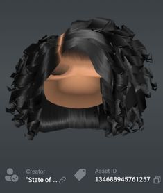 an animated image of a woman's head with black hair