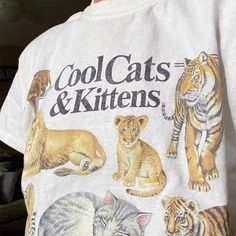 Cool Cats And Kittens Graphic T-Shirt Gatos Cool, Cardigan Sweater Jacket, Lingerie Accessories, Crop Top Blouse, Boho Maxi Dress, Cutout Dress, Cardigan Tops, Color Khaki, Style Retro