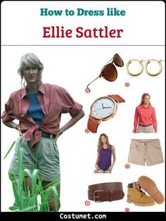 an advertisement for a women's clothing line with the words how to dress like ellie satter