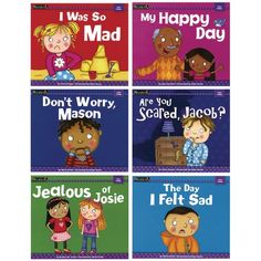 four children's books with the words, i was so mad