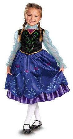 Disney's Frozen is one of the most famous animated films of all time due to its inspirational storyline, excellent animation, and catchy songs! Now your child can dress up as her favorite Frozen character, Anna, with this officially licensed costume set featuring a beautiful dress with a petticoat, vest, and character cameo! Anna Halloween Costume, Frozen Halloween Costumes, Anna Dress Frozen, Anna Frozen Costume, Frozen Halloween, Anna Costume, Costume Disney, Anna Disney, Elsa Costume