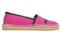 Gucci Pilar Pink Canvas Black Leather Trim GG Logo Print Flat Espadrilles 37.5 ********** Gucci ********** Brand: Gucci Size: 37.5 (know your Gucci size)  Name: Pilar Color: Cyclamen Pink Style: Espadrille Style#: 525882 Material: Canvas / Leather Gucci GG print logo front Cyclamen bright pink canvas material Black calf leather trim Espadrille rope sole Slip on style Brand new in box, comes with original box and dustbag 100% Authentic or your money back Great gift I ship worldwide Any other questions just ask, I will be happy to answer them Gucci Espadrilles With Branded Insole, Gucci Espadrilles For Beach With Branded Insole, Gucci Closed-toe Espadrilles For Summer, Gucci Summer Closed Toe Espadrilles, Gucci Closed Toe Espadrilles For Summer, Gucci Espadrilles For Beach, Gucci Leather Beach Espadrilles, Gucci Leather Espadrilles For Beach, Gucci Leather Espadrilles For Summer