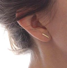 These SOLID 14k gold barely there bar earrings are perfect for the minimal girl!You’ll never want to take these out! Ear Pins Earrings, Earrings Bar, Gold Bar Earrings Studs, Gold Bar Earrings, Minimalist Earrings Studs, Hammered Hoop Earrings, Minimal Earrings, Rose Gold Studs, Bar Stud Earrings