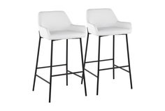 two white chairs sitting next to each other