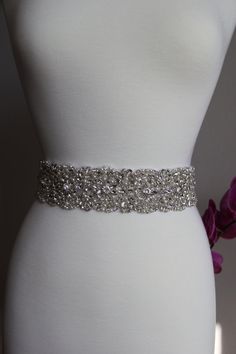 LOVE this belt! Plain Wedding Dress, Glitter Wedding Dress, Bling Dress, Bridal Bra, Bling Belts, Daly City, Wedding Dress Belt, Wedding Sash Belt, Master Piece