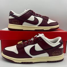 Nike Dunk Low SE “Sisterhood” Maroon/Sail/Black/Gold DV1160-101 Women’s Size 8.5 Dunk Outfit, Maroon Shoes, Low Dunks, Nike High, Nike Air Vapormax Flyknit, Nike Shoes Jordans, Team Red, Hype Shoes, Red Sneakers