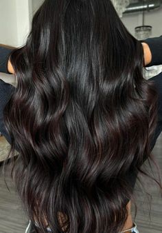 Highlights On Black Brown Hair, Dimensional Black Hair Highlights, Subtle Balayage Black Hair Indian, Black And Chocolate Brown Hair, Black Hair With Dark Highlights, Black Hair With Deminsion, Chocolate Melt Hair, Hair Inspo Color Dark, Black Dimensional Hair