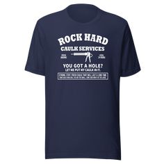 Introducing the hilariously witty t-shirt for those with a fantastic sense of humor - the Rock Hard Caulk Services Local Organic Open 24 Hours tee by Kooskadoo! Bursting with punny goodness, this t-shirt is sure to bring smiles and chuckles wherever it goes. And with the holiday season just around the corner, it's the perfect gift for your loved ones, friends, or even yourself! Crafted with love using high-quality Bella-Canvas fabric, this unisex t-shirt is designed to make heads turn and laughs Funny Text Relaxed Fit T-shirt, Band Merch Crew Neck T-shirt With Funny Text, Funny Text Crew Neck T-shirt In Ring-spun Cotton, Funny Text Print T-shirt In Ring-spun Cotton, Funny Cotton T-shirt With Text, Funny Ring-spun Cotton Pre-shrunk T-shirt, Funny Cotton T-shirt, Short Sleeve Band Merch Shirt With Funny Text, Funny Text Cotton T-shirt