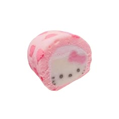 a pink and white kitty bath bomb on a white background