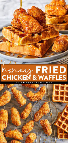 Want more easy brunch menu ideas? Try this chicken and waffle recipe! Made with super crispy fried chicken drizzled in honey glaze and fluffy buttermilk waffles, they're perfect on a breakfast platter. You'll want them as a family dinner idea, too!