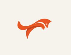 an orange fox logo on a white background