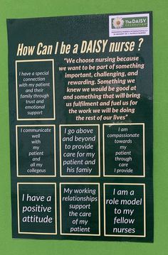 a sign on the side of a building that says how can i be a daisy nurse?