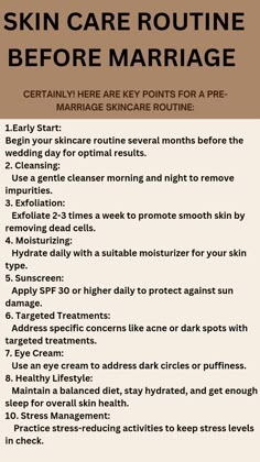 "Embark on a journey to bridal radiance with our curated skincare routine before marriage! ✨ Discover the secrets to achieving that coveted wedding day glow and flawless complexion. From cleansing rituals to targeted treatments, we've got you covered. Join us on this pre-wedding skincare adventure and say 'I do' to luminous, picture-perfect skin. 💍✨ #BridalSkincare #PreWeddingGlow #SkincareRoutine #BrideToBeBeauty #WeddingPrep" Cleansing Rituals, Day Glow, Skin Clear, Before Marriage, Skincare Routines, Beauty And Lifestyle, Life Tips, Clean Skin, More Beautiful