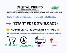 the instructions for how to install and use digital prints