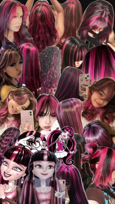 100 Years Of Makeup, Draculaura Hair, Red Hair Trends, Cute Hair Colors, Creative Hair Color, High Hair