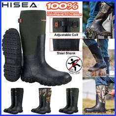 ad eBay - HISEA Upgraded Men's Mud Rain Boots Adjustable Buckle Hunting Fishing Work Boots - Buy Now, click the link (eBay) Men Footwear, Clothing Men, Hunting Gear, Hunting Clothes, Rain Boot, Mens Shoes Boots, Farm Yard, Hunting Fishing, Work Boots