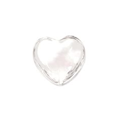 a clear heart shaped object on a white background