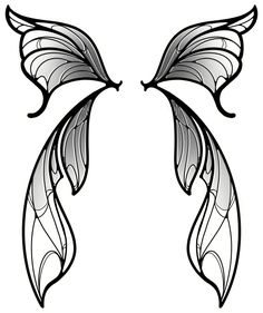 two wings with black and white lines on the wings, one is shaped like a butterfly