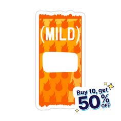 a sticker with the words mild on it and an image of a bag of popcorn