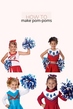 These DIY cheerleading pom-poms are fun to use for sports games or at home to watch your favorite game. Learn how to make your pom-poms with easy-to-follow steps in this tutorial. Go, Team! What are your team colors? #cheerleading #pom-poms #crafts #DIYPom-poms #GoTeam Cheerleader Pom Poms, How To Make A Pom Pom