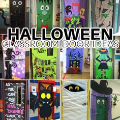 halloween classroom door decorating ideas for kids and adults to make them look like they're