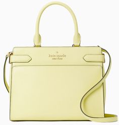 Premium Quality Kate Spade Staci Medium Satchel Lemon Yellow Leather Bag WKRU6951 NWT $399 FS, bags Yellow Leather Bag, Yellow Leather, Lemon Yellow, Bags Handbags, Kate Spade, Leather Bag, Fashion Bags, Satchel, Yellow