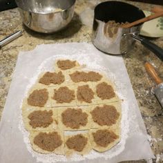 the dough has been shaped into squares and is ready to be put in the oven