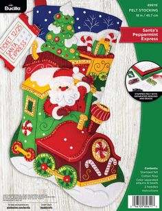 a christmas stocking with santa claus on it