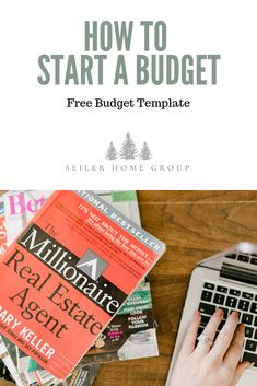 a person typing on a laptop with the text how to start a budget free budget template