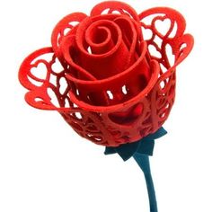 a red rose with hearts on it is in the shape of a ballon de roses