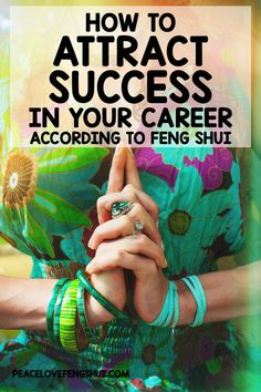 a woman with her hands together and the words how to attract success in your career according to