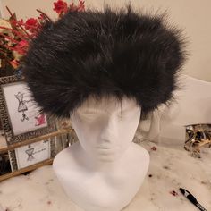 Winter Faux Fox Fur Headband, Plush Ear Warmers Muffs Russian Hat Style Sleek Black **More Colors And Styles In My Closet. Some Shown Here. I Accept Reasonable Offers And Discount Bundles!! Check Out My Other Listings And Follow Me!! I Have Over 4500 Listings And I Offer Buy2 Get 3rd Free Or 30% Off 5+ Items At Poshmark.Com/Closet/Pepepizzazz On Posh App, Use My Invite Code "Pepepizzazz" For Extra $10 Coupon Adjustable Winter Hat With Feather Trim, Adjustable Black Hat With Ears, Black Hat With Faux Fur Lining And Ear Flaps, Winter Black Mini Hats One Size, Black Hats With Faux Fur Lining For Cold Weather, Black Beanie Costume Hat For Winter, Black Hat With Ear Flaps For Fall, Black Faux Fur Hat With Faux Fur Trim, Black Beanie For Winter - Costume Hat