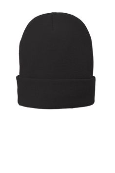 Port & Company ® Fleece-Lined Knit Cap. CP90L - BLACK - OSFA | Port & Company Fleece-Lined Knit Cap in Black Size OSFA | Polyester Outdoor Cap, Cap Patterns, Crochet Cap, Cap Style, Knit Cap, Womens Fleece, Cap Design, Personalized Prints, Embroidery Projects