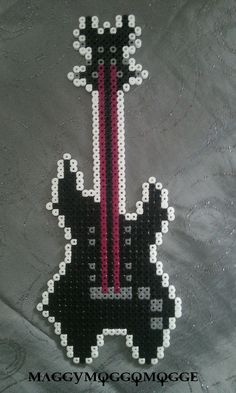 an image of a guitar made out of beads