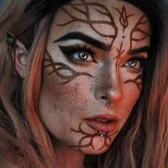 Warrior Makeup, Viking Makeup, Halloweenský Makeup, Elf Cosplay, Witch Makeup, Makijaż Smokey Eye, Painted Face, Fairy Makeup, Elf Makeup