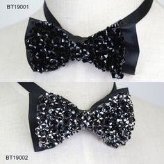 Swarovski crystals bow tie, Black or gray crystal sewing one by one to make the bow tie, 100% handmade. Adult Size: W5x H2.5nches (W12.8xH6.3cm) Adjustable Strap fit most of the neck from 13-23 inches (33-58cm) Color: Black (JET) OR Dark Grey / Dark Gray ( JET HAMATITE) Crystal Selection - PRECIOSA Crystal Made in Czech) OR Swarovski crystal PRECIOSA is less shinny than Swarovski. Free Shipping by FedEx arrive in 2-3 working days. *☆.* similar style bow tie please visit below link: https://www.i Great Gatsby Themed Wedding, Gold Bow Tie, Groom Bowtie, Groomsmen Bowtie, Groom Ties, Black Jet, Black Bow Tie, Rhinestone Bow, Mens Bow Ties