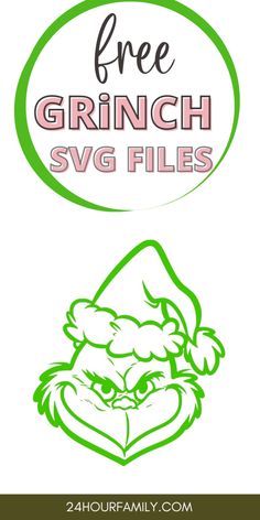 free grinch svg files for the holiday season, including santa's hat