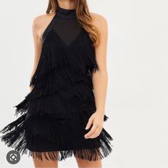 New With Tag Us Size 4 Uk Size 8 Pit To Pit Flat Across:14.5-16” Waist Flat Across 13-14” Hip Flat Across 16-17” Length: About 33.5-36” Stretchy Elegant Flapper Dress For Club And Party Season, Fitted Mini Dress With Fringe For Evening, Elegant Fitted Flapper Dress For Club, Chic Mini Length Flapper Dress For Party, Fitted Fringe Mini Dress For Party Season, Fitted Fringe Dress For Party Season, Fitted Fringe Dress For Party, Fitted Flapper Dress For Club And Party Season, Fitted Fringe Party Dress